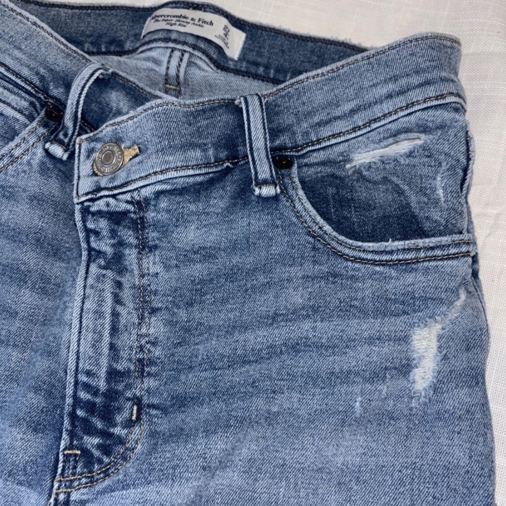Abercrombie & fitch super skinny ankle high rise Distressed Jeans Size 27 4 R - Picture 5 of 9